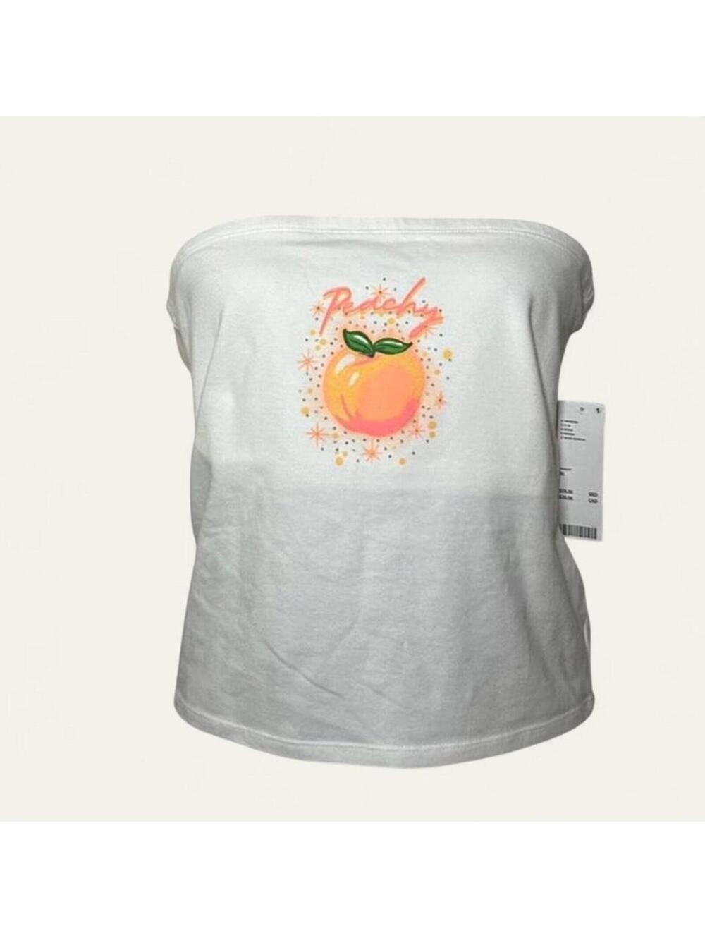 Urban Outfitters x Kimchi Blue Peachy Cropped Tube Top With Built In Bra